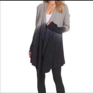 Barefoot Dreams Ombré Cardigan Black & Cream
